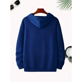 [Cozy Cartoon Hoodie] Cozy Comfort Cartoon Print Men's Hoodie | Long Sleeve Pullover with Fun Animated Character Design, Light Gray, Perfect for Fall and Winter