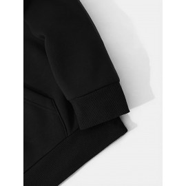 3pcs Men's Casual Fashion Brand Print Hoodie, Long Sleeve Pullover Sweatshirt Set