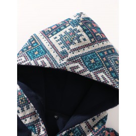 1pc Unisex Fleece-Lined Hoodie - Sporty Color-Block Design with Adjustable Drawstring, Front Zipper & Pockets, Soft Warm Fabric for Indoor/Outdoor Comfort, Regular Fit Casual Pullover, Indoor Warmth Clothing, Colorblock Hoodie, Durable Casualwear