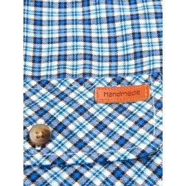 Men's Heavy-Duty Plaid Long Sleeve Dress Shirt - Winter Warmth Collar & Chest Pocket Button, Blue/White/Black/Brown Checkered Pattern, Loose Fit Casual & Formal Button-Up Coat Jacket-like Blazer (Machine Washable)