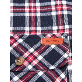 Men's Heavy-Duty Plaid Long Sleeve Dress Shirt - Winter Warmth Collar & Chest Pocket Button, Blue/White/Black/Brown Checkered Pattern, Loose Fit Casual & Formal Button-Up Coat Jacket-like Blazer (Machine Washable)