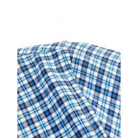 Men's Heavy-Duty Plaid Long Sleeve Dress Shirt - Winter Warmth Collar & Chest Pocket Button, Blue/White/Black/Brown Checkered Pattern, Loose Fit Casual & Formal Button-Up Coat Jacket-like Blazer (Machine Washable)