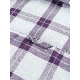 Men's Heavy-Duty Plaid Long Sleeve Dress Shirt - Winter Warmth Collar & Chest Pocket Button, Blue/White/Black/Brown Checkered Pattern, Loose Fit Casual & Formal Button-Up Coat Jacket-like Blazer (Machine Washable)