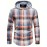 Men'S Fashion Casual Plaid Long Sleeve Hoodie Shirt, Polyester, Regular Fit, Non-Stretch, Spring/Autumn Outdoor Wear, Adult Size, Woven Fabric