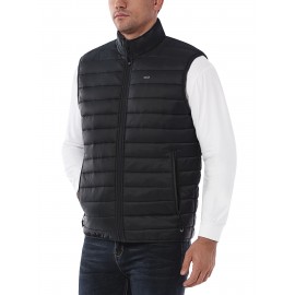 [Windproof Vest] Lightweight High Quality 33,000ft Men's Windproof Insulated Vest | Packable Stand Collar Sleeveless Jacket for Golf Running Tennis, Machine Washable Nylon-Lined Winter Outerwear, Casual Winter Wear