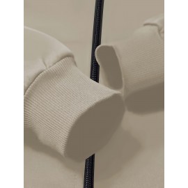 Men's Stylish African Print Zip-Up Jacket - Slim Fit, Beige with 