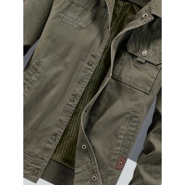 [Lightweight Jacket] Lightweight Nylon Men's Casual Work Jacket | 100% Nylon, 600 Grams, Multi-Pocket Button Design, Machine Washable, Suitable for Outdoor Use in Spring And Autumn with a Collar